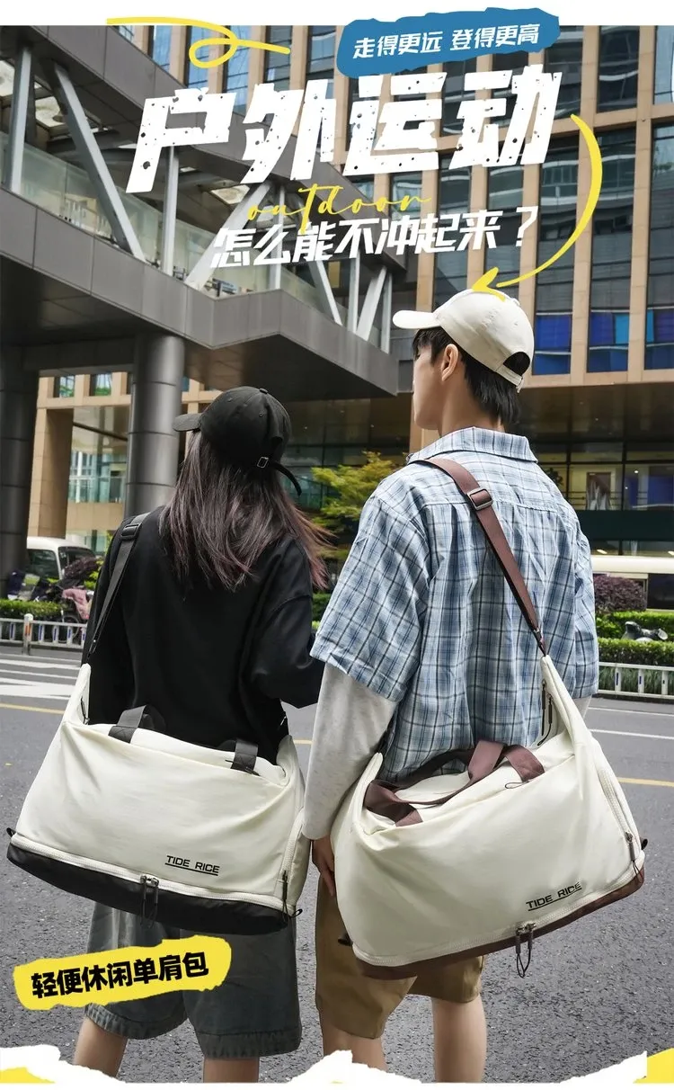 Tas Selempang Pria Bahan PU Sintetis Polos Warna Hitam Bentuk Kotak Tali Lebar Warna Cokelat