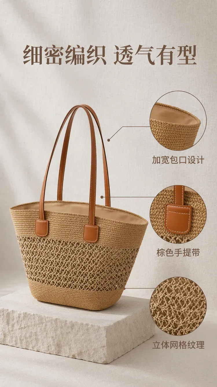 Tas Bucket Wanita Bahan PU Sintetis Tekstur Anyam Warna Putih Bentuk Bucket Tali Grosir Import