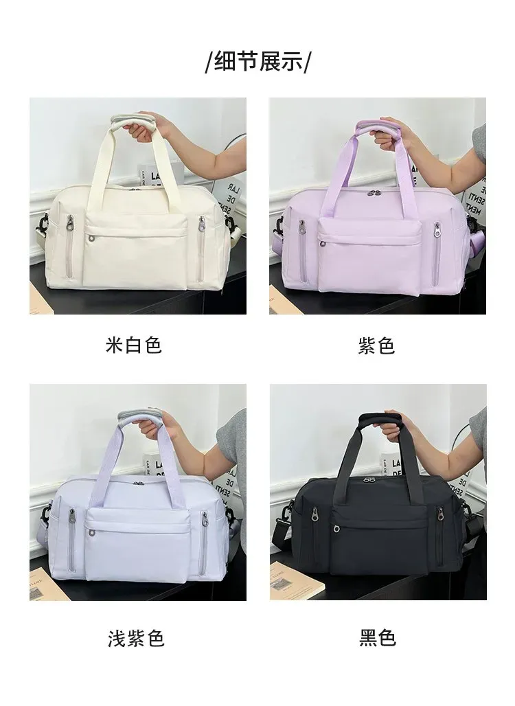 Tas Selempang Wanita Bahan Nylon Polos Bentuk Kotak Tali Panjang Kapasitas Besar Grosir Import