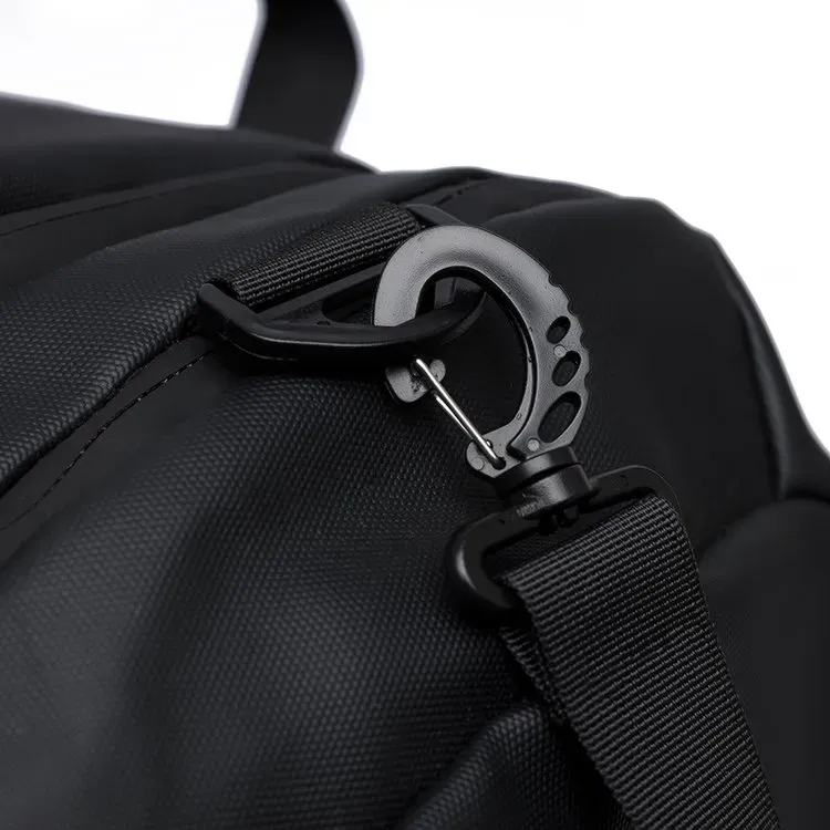 Tas Selempang Pria Tahan Air Warna Hitam Bentuk Kotak Tali Lebar Resleting Grosir Import