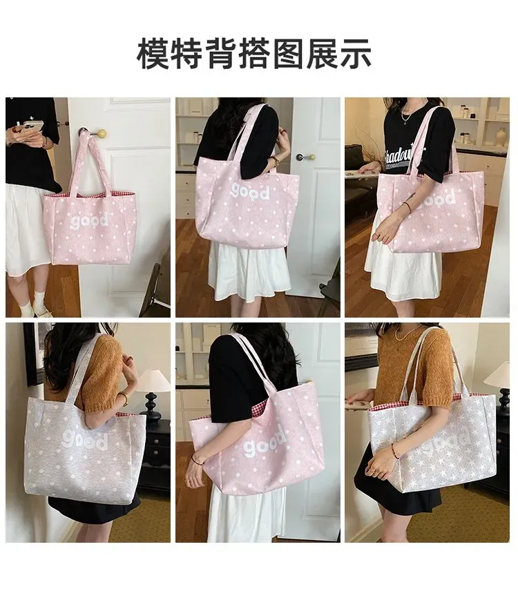 Tas Selempang Wanita Bahan PU Sintetis Motif Polkadot Warna Pink Bentuk Kotak Model Quilted